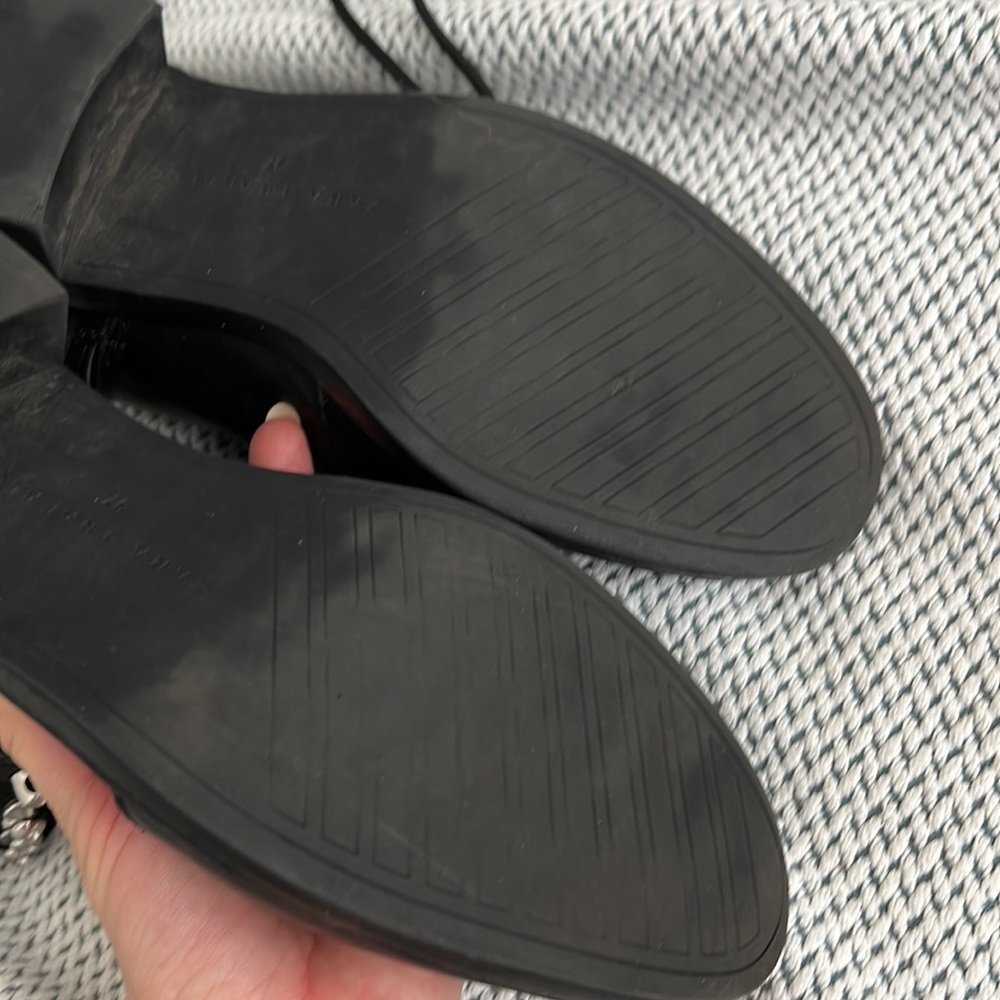 ZARA Leather Moto Ankle Boots w/ Studs – Size 6.5 (EU 37) - Picture 13 of 13